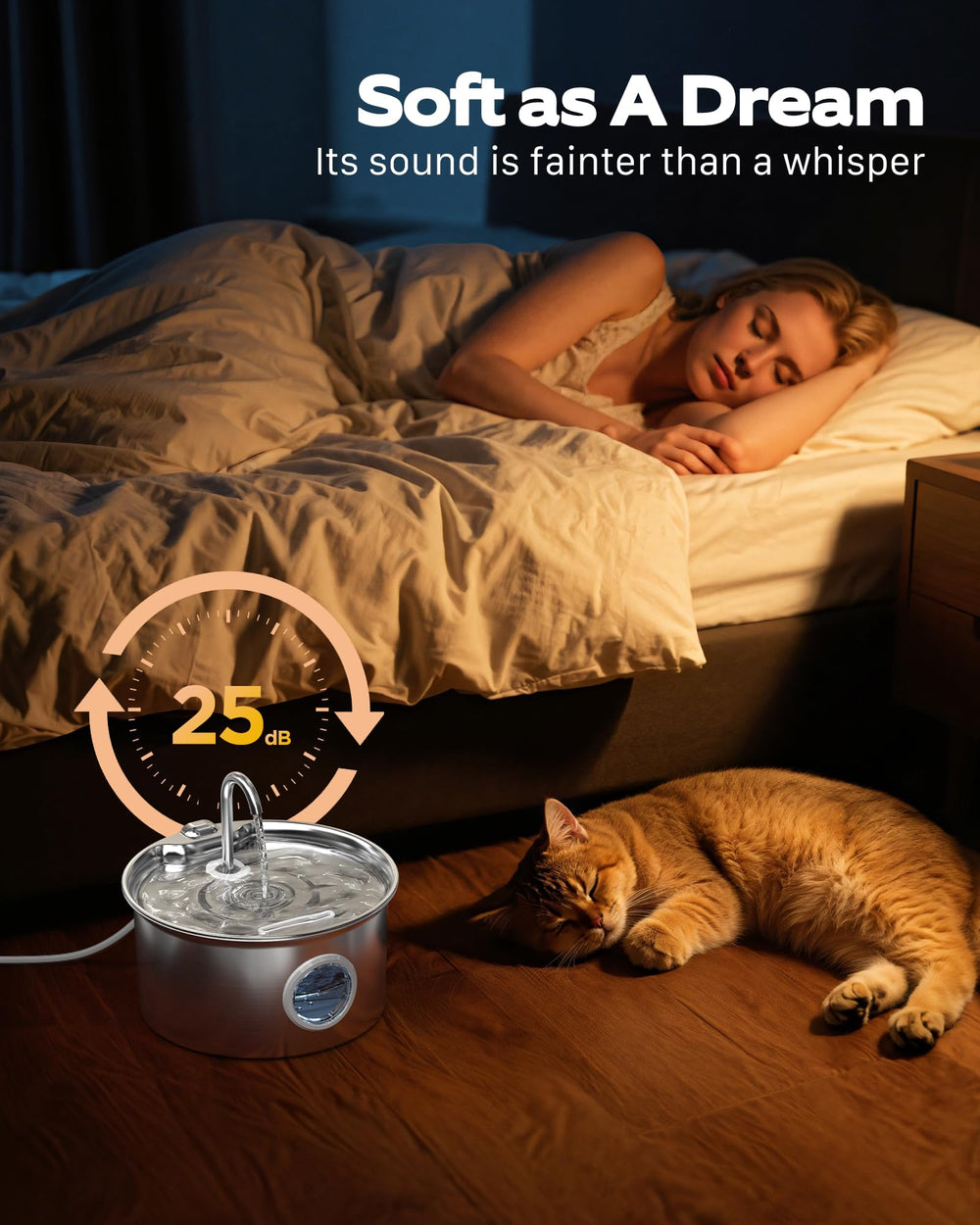 ATMZIQXR cat fountain-sleek-matte-finish emphasizes modern design compatible with home decor.