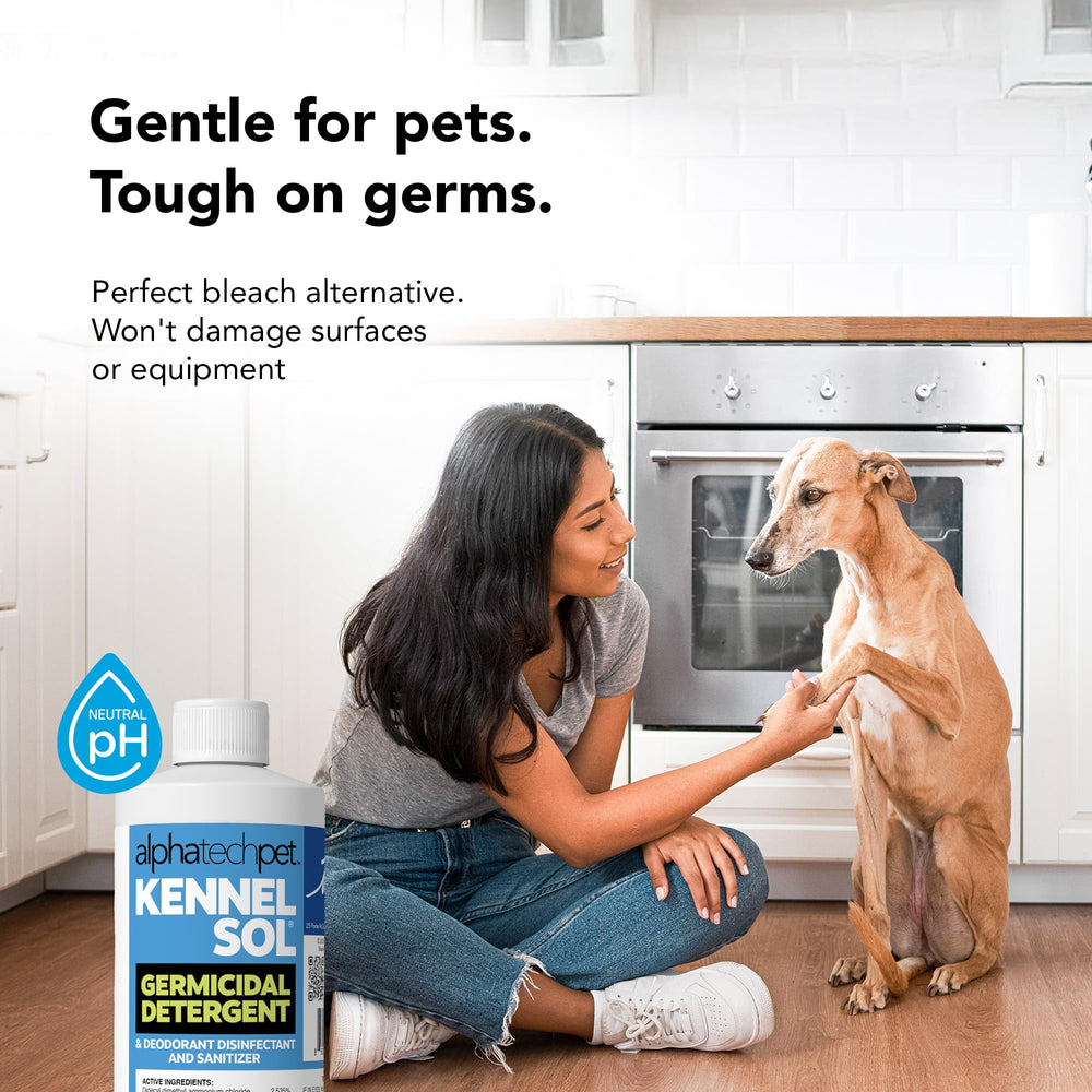 ATP KennelSol-3in1-cleaner illustrating one-step cleaning, disinfecting, deodorizing.