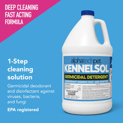 ATP KennelSol spray action illustrating quick surface coverage.