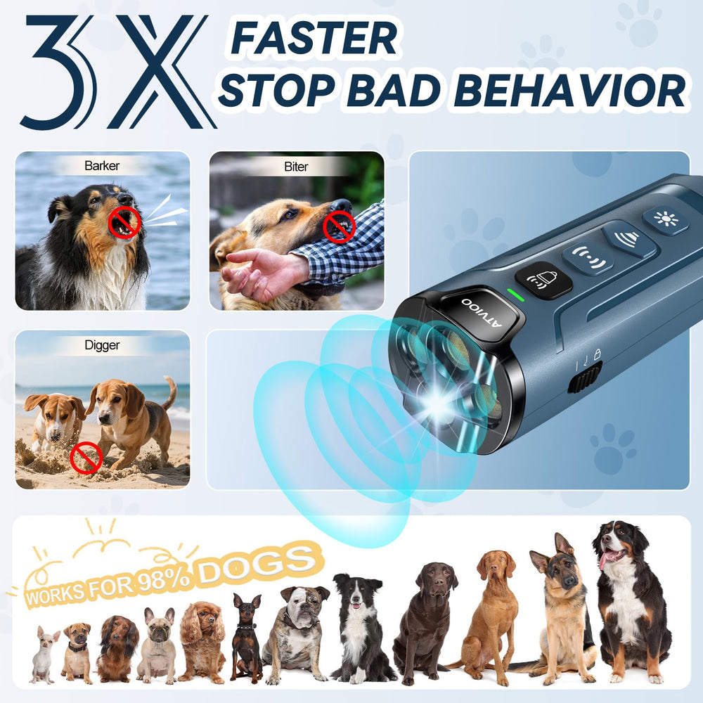 ATVIOO dog anti-barking device 50ft range demonstration