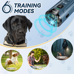 ATVIOO dog anti-barking device close-up shows triple ultrasonic emitters
