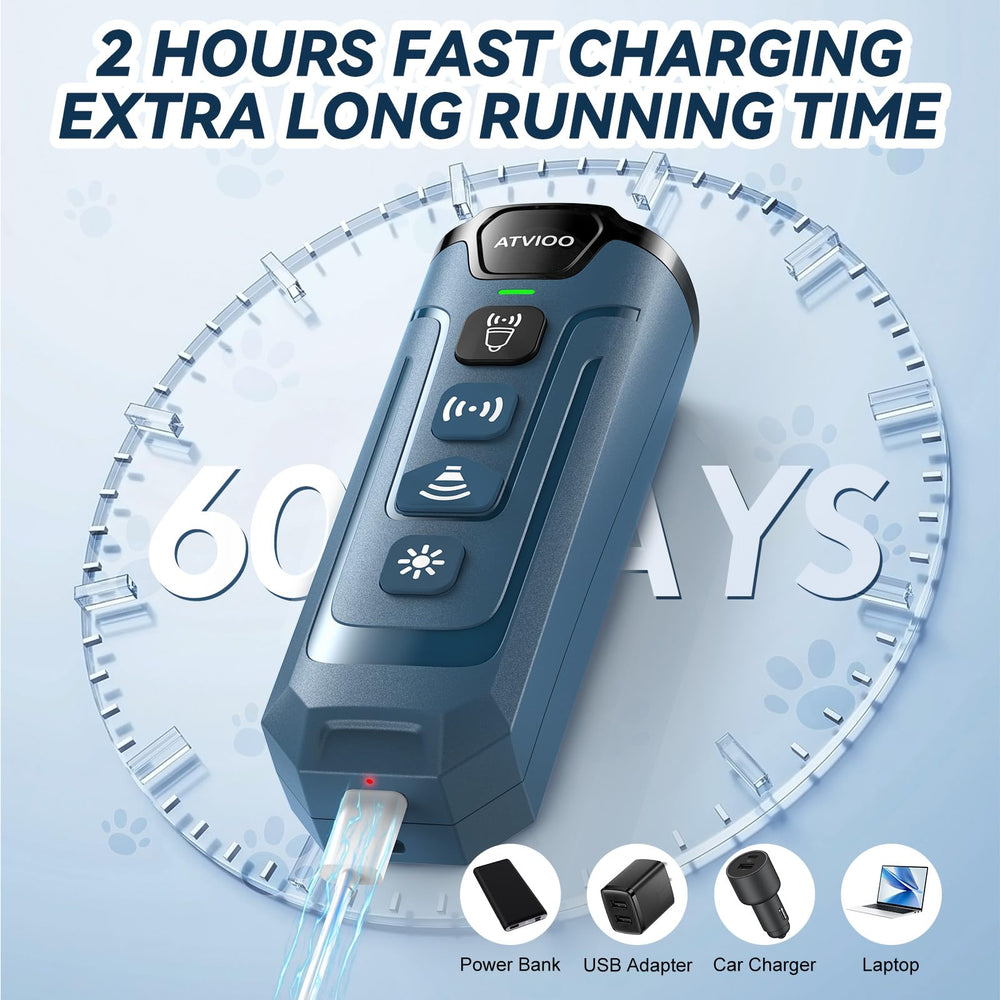 ATVIOO dog anti-barking device USB-C charging indicator