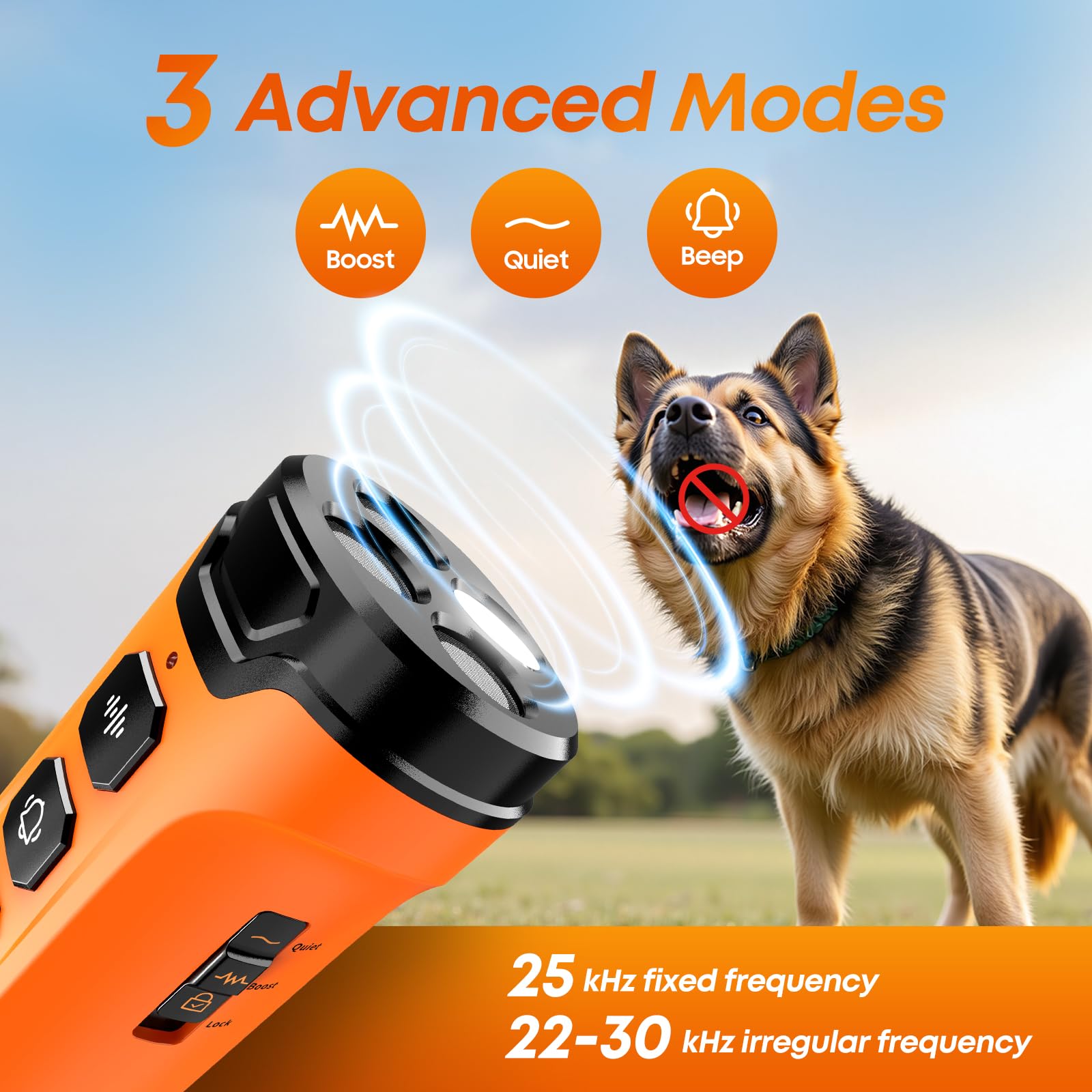 ATVIOO Dog Bark Deterrent Device three x sonic emitters for broader coverage