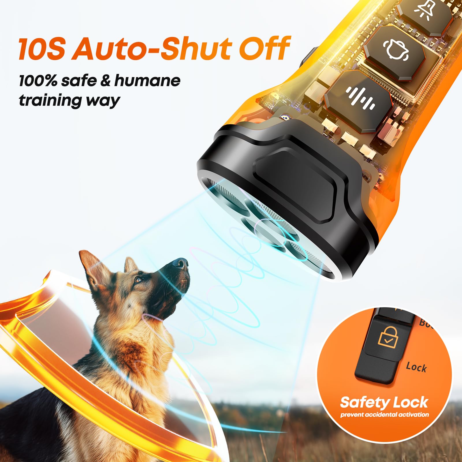 ATVIOO Dog Bark Deterrent Device LED night light assists night time walks