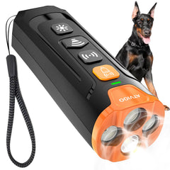 ATVIOO dog bark deterrent front view shows compact humane training aid