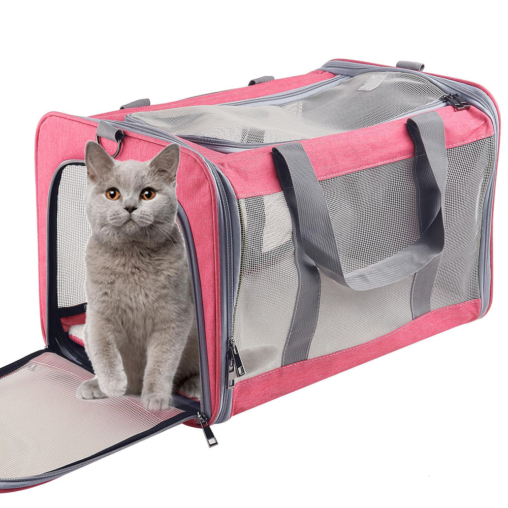 Atvobiy large cat carrier demonstrates 18-inch dimensions for safe travel with medium to large cats