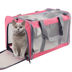 Atvobiy large cat carrier demonstrates 18-inch dimensions for safe travel with medium to large cats
