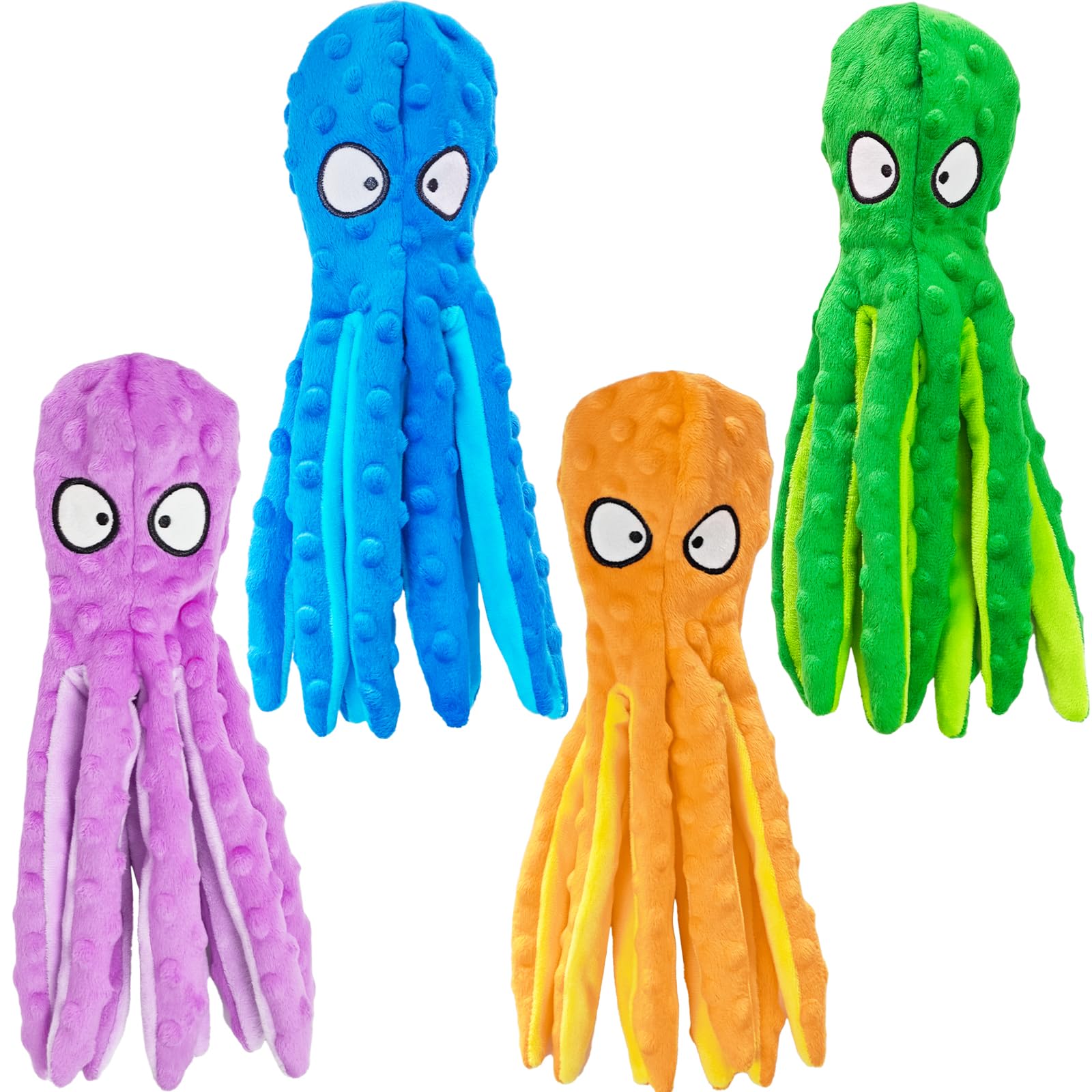 ATZNZIK Octopus dog toy pack in four colors promotes interactive play and durable fetch.