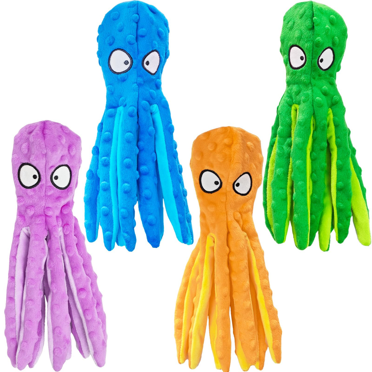 ATZNZIK Octopus dog toy pack in four colors promotes interactive play and durable fetch.