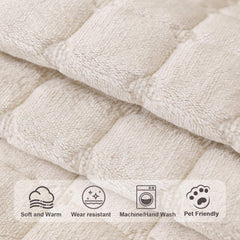 Aucrovee Velvet couch cover demonstrating easy-clean, machine washable care.