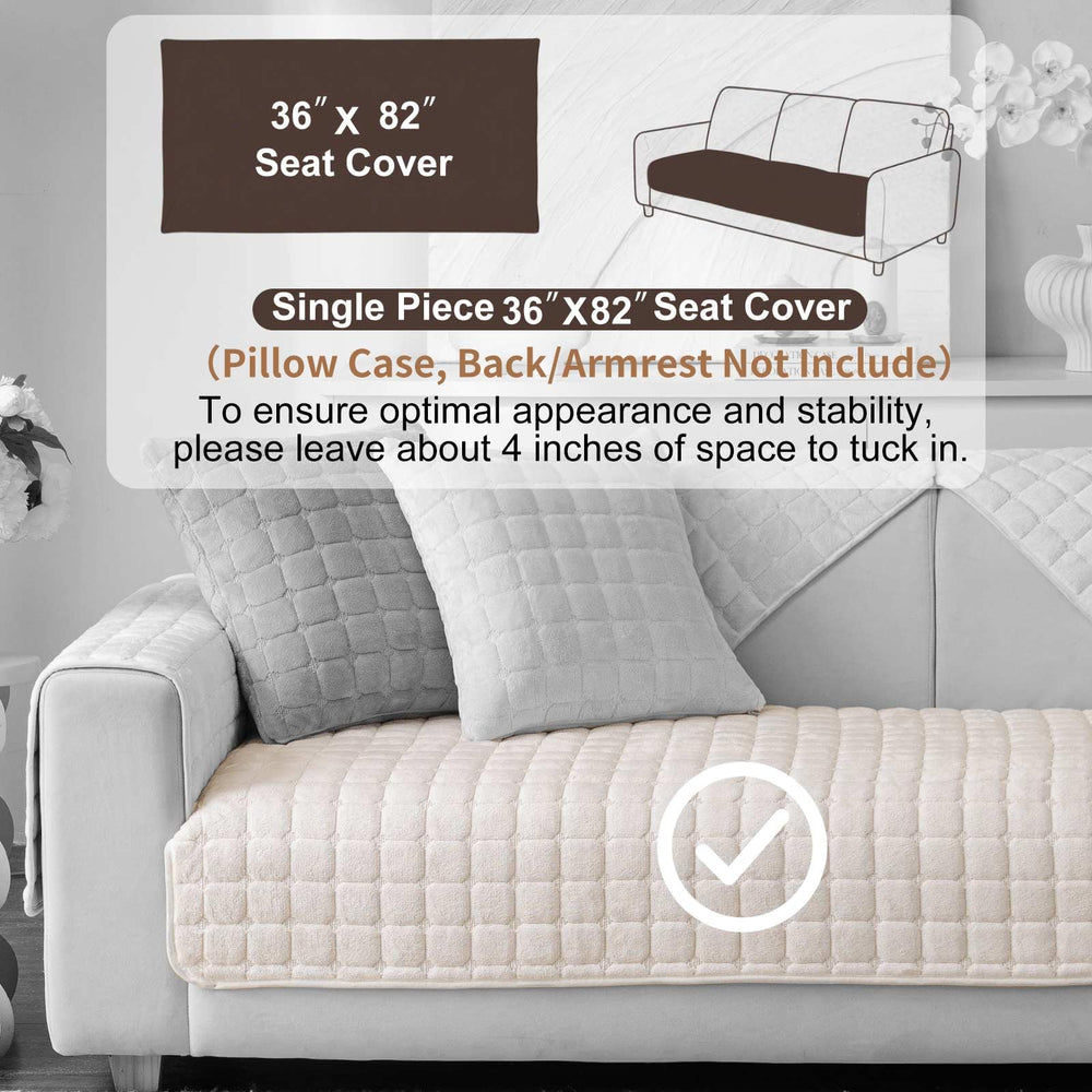 Aucrovee Velvet couch cover with non-slip backing stays in place during use.