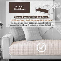 Aucrovee Velvet couch cover with non-slip backing stays in place during use.