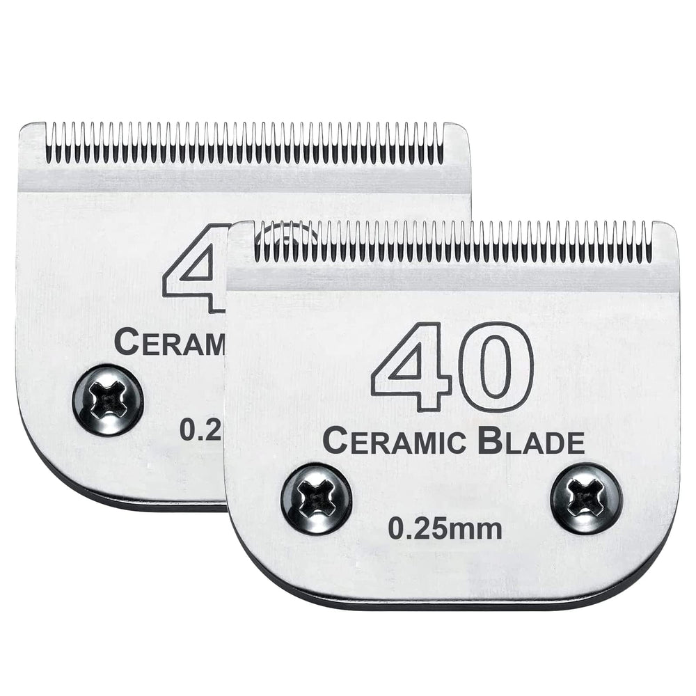 Audoc 2Pack 40 blades close-up showing ceramic-stainless construction for cooler grooming