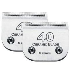 Audoc 2Pack 40 blades close-up showing ceramic-stainless construction for cooler grooming