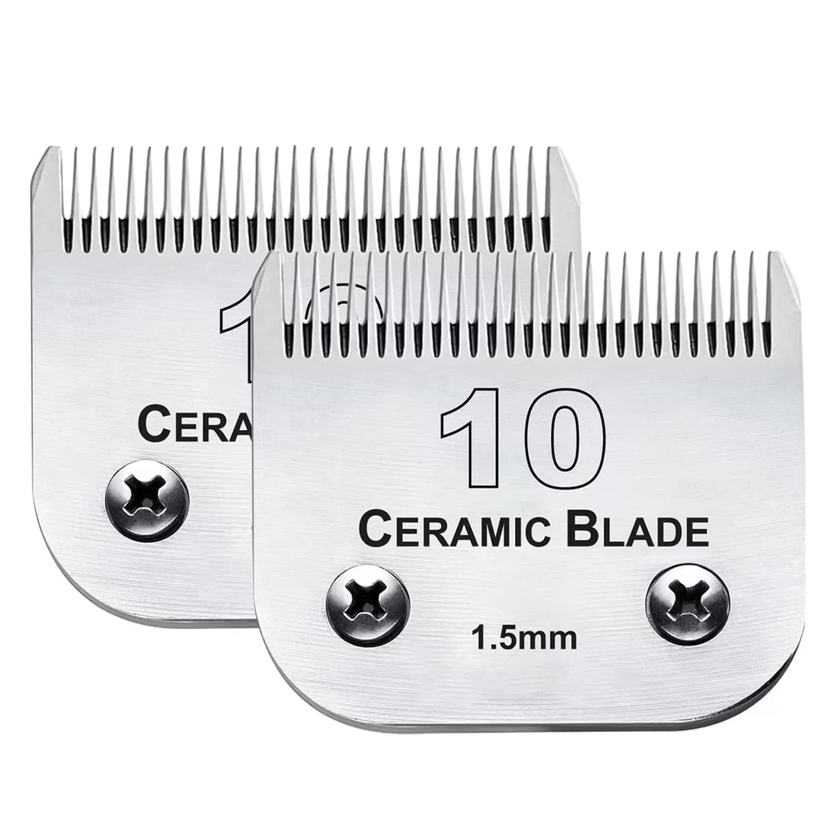 Audoc 2pc 10 blade pack showing dual ceramic and stainless blades for precise, cooler grooming.