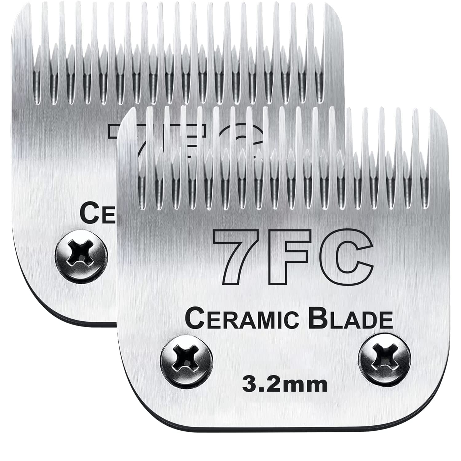 Audoc 2pc 7FC blade ceramic-stainless closeup highlights durable materials for smooth grooming.