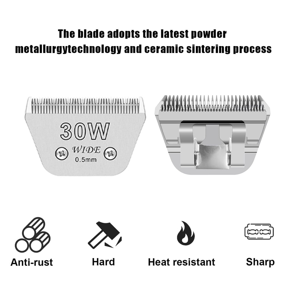Audoc 30W wide blade side view highlights clipper compatibility for multiple brands.