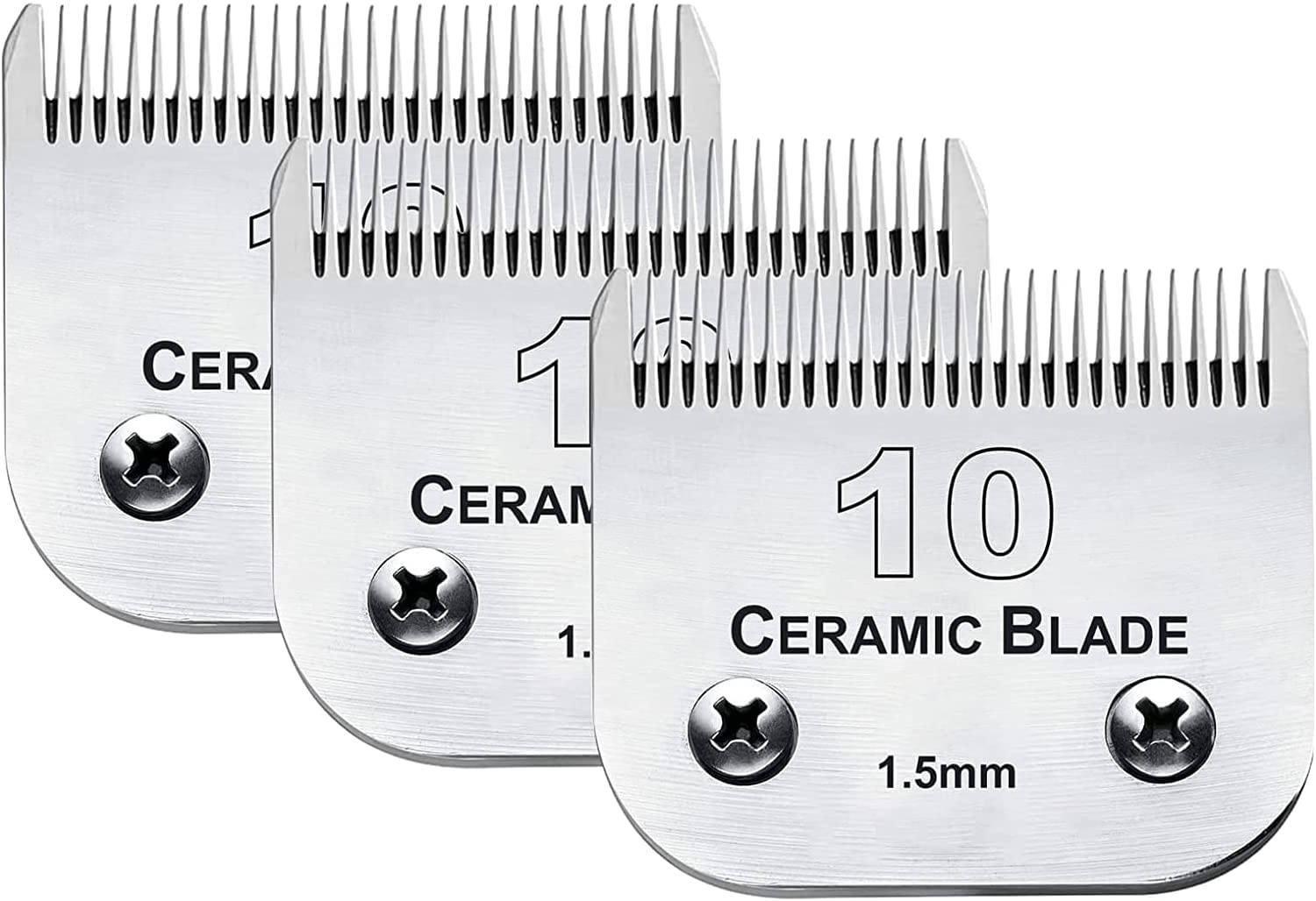 Audoc 3-pack 10-blade close-up for precise dog grooming cuts.
