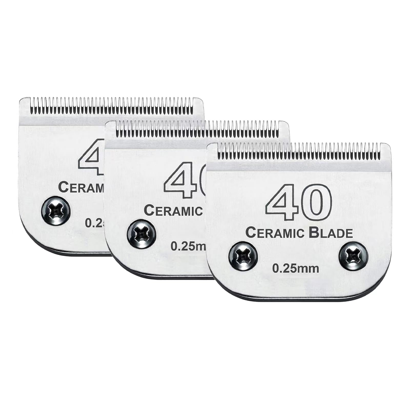 Audoc 3pcs 40 blades close-up shows precise cutting length for small dogs.
