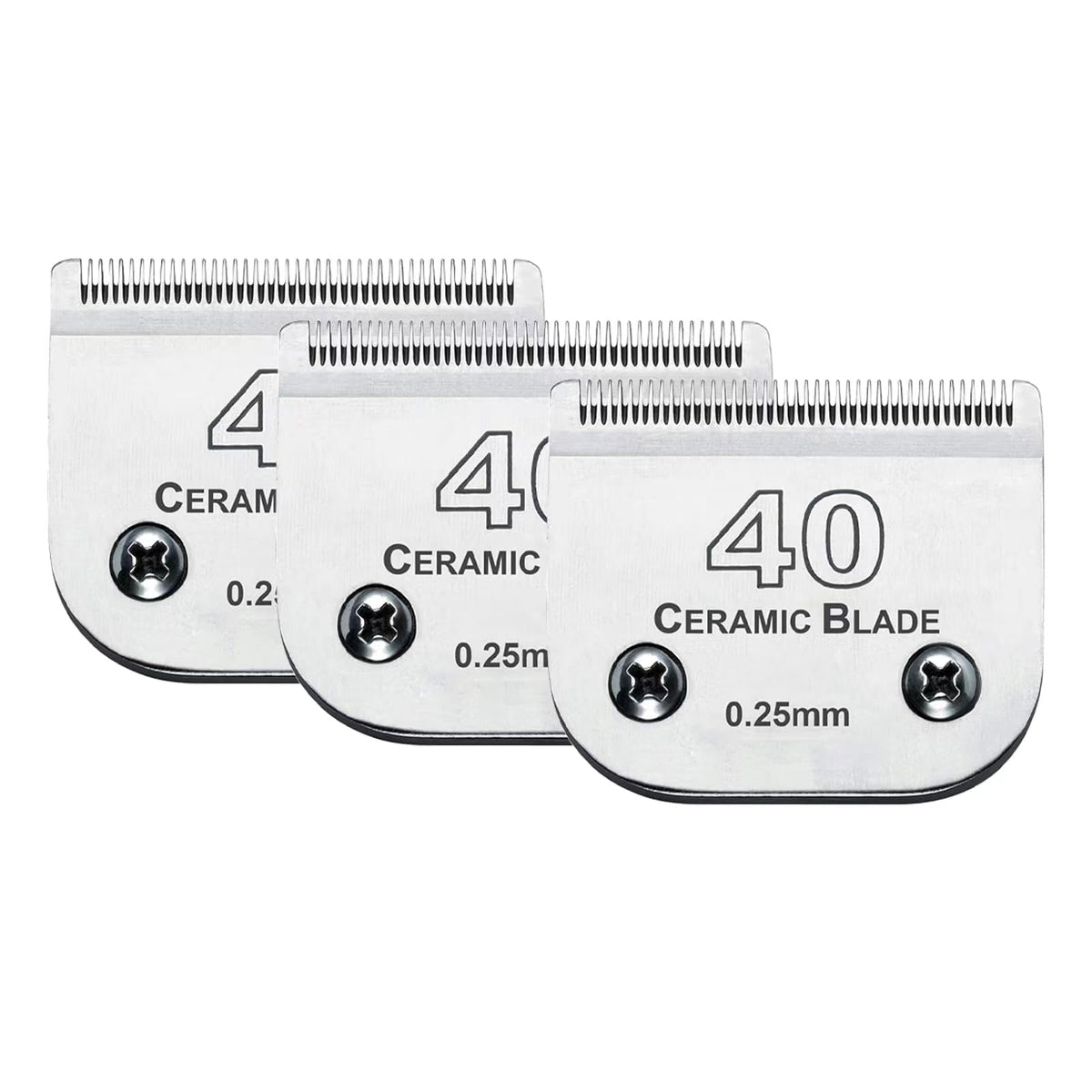 Audoc 3pcs 40 blades close-up shows precise cutting length for small dogs.