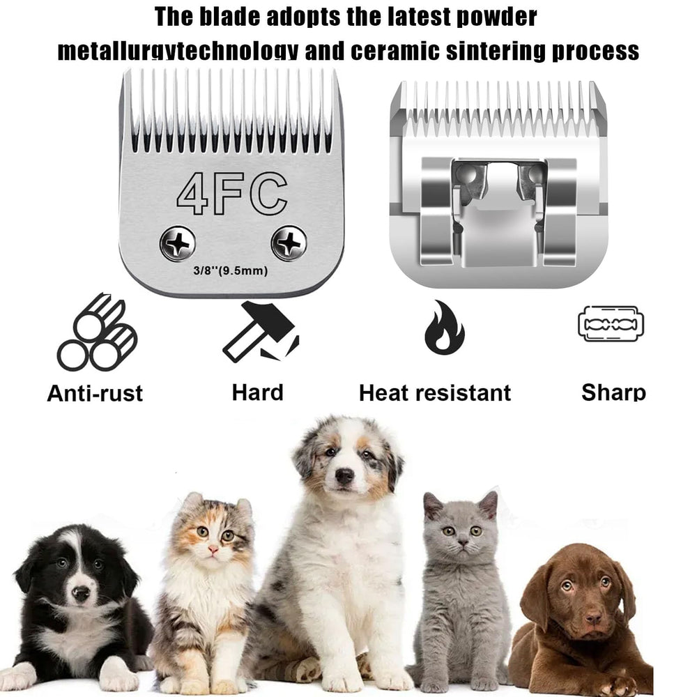 Audoc clipper blades fit Andis, Oster A5, and Wahl KM10 for versatile pet grooming.