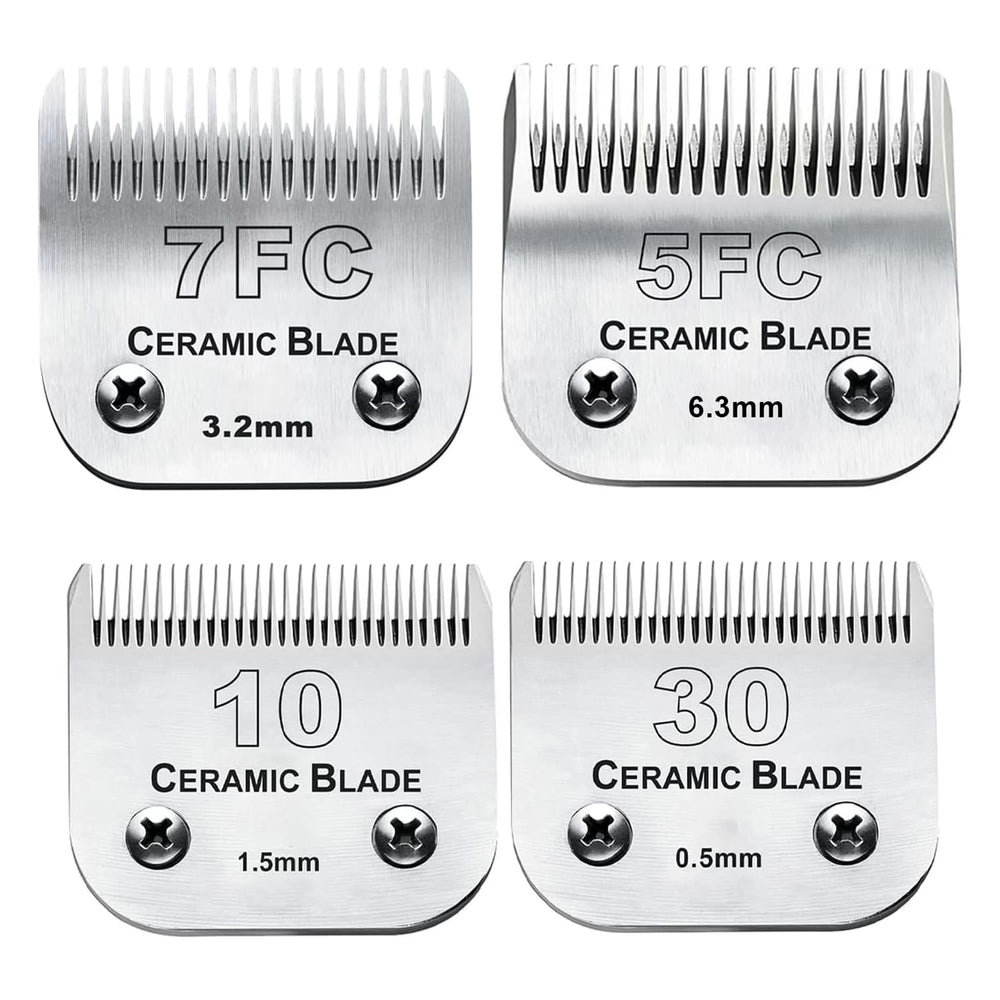 Audoc dog blade ceramic-stainless combo shown for durable grooming performance