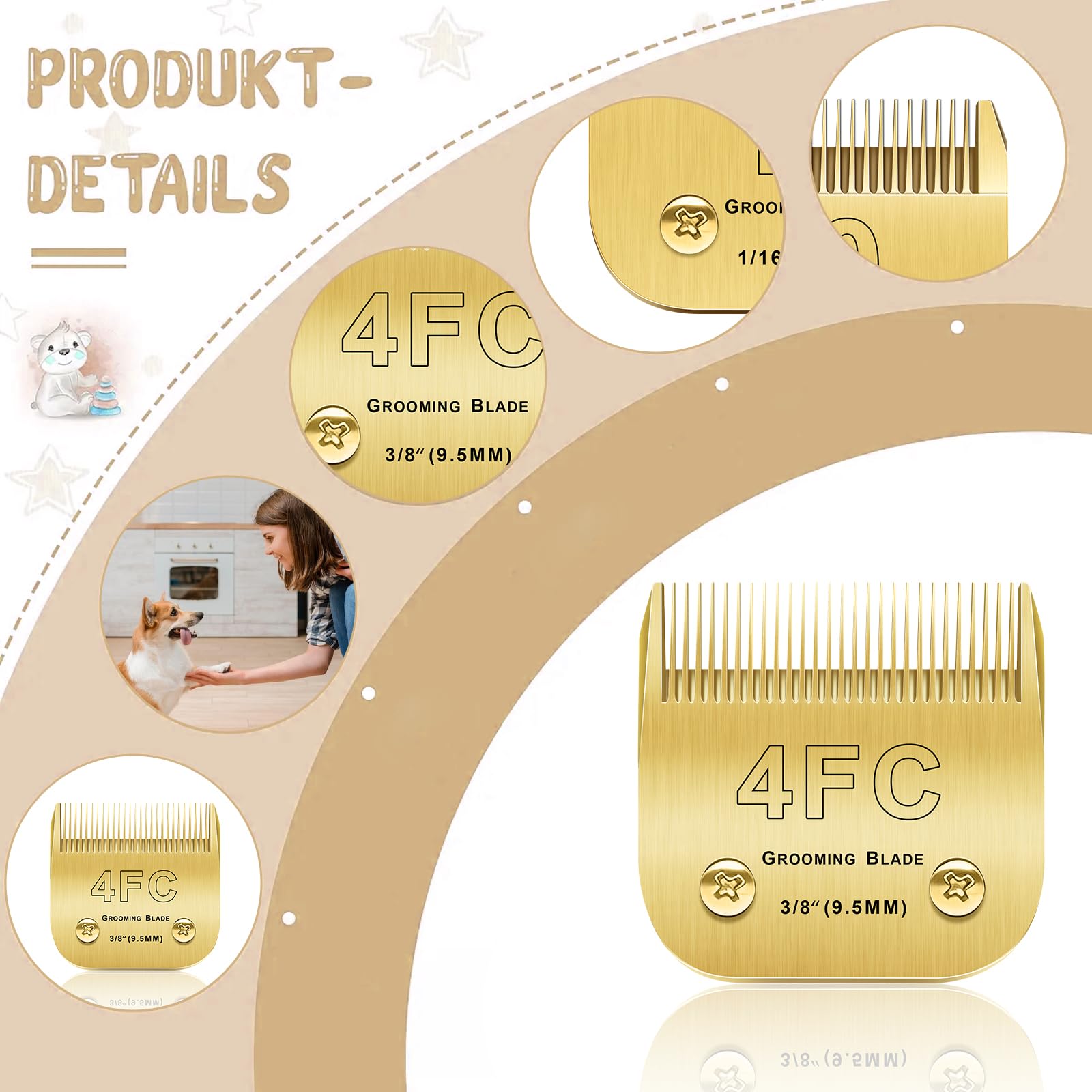 Audoc heat-resistant dog grooming blade keeps cool during use