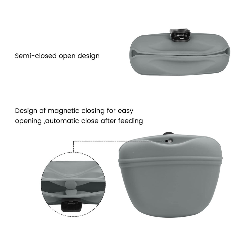 AUDWUD silicone dog treat pouch clip-on design secures to pockets or belts