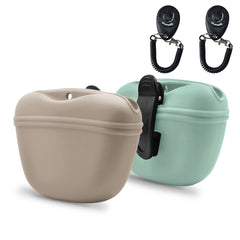 AUDWUD silicone dog treat pouch with clicker for one-handed training cues
