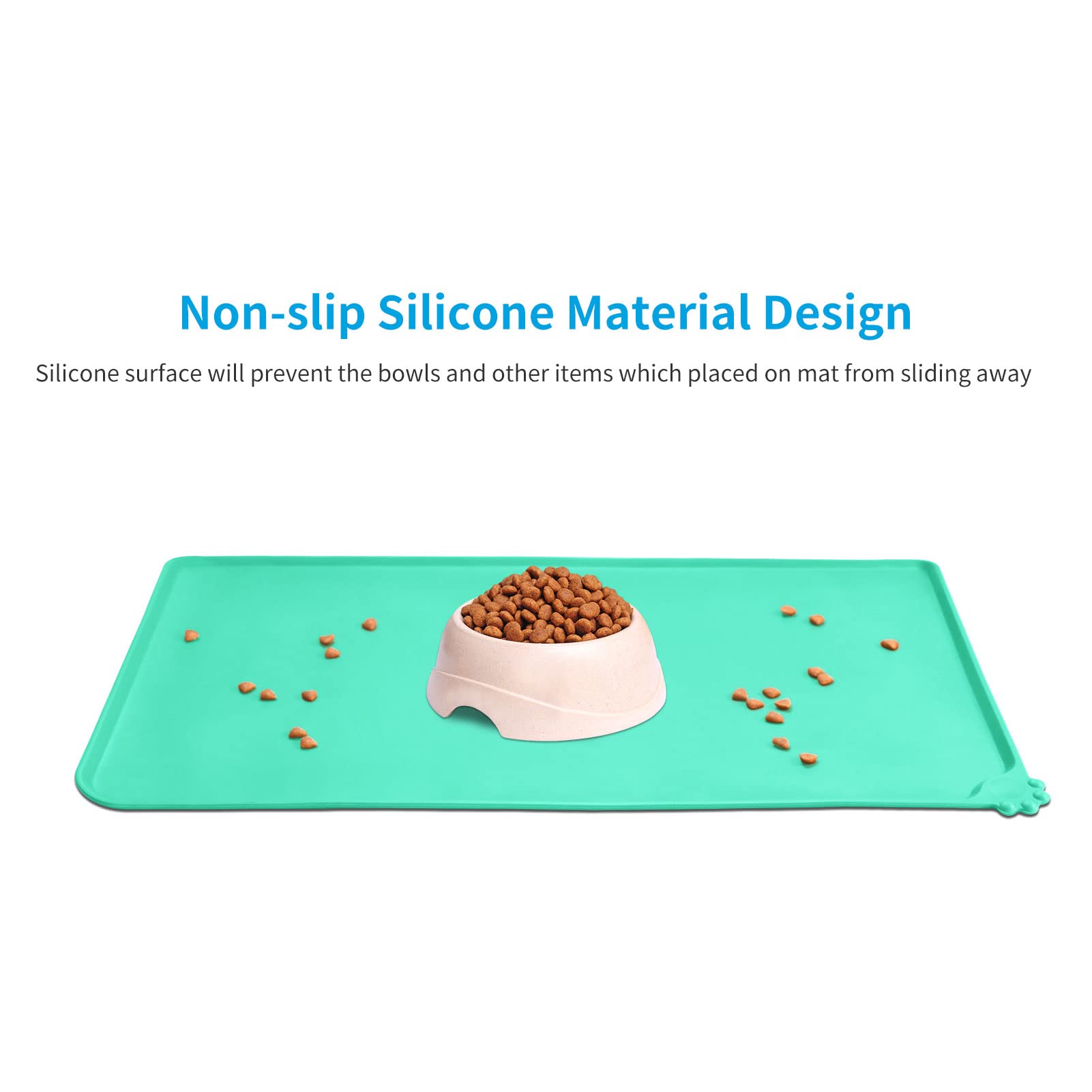 AUDWUD silicone feeding mat anti-slip surface prevents spills during pets meals