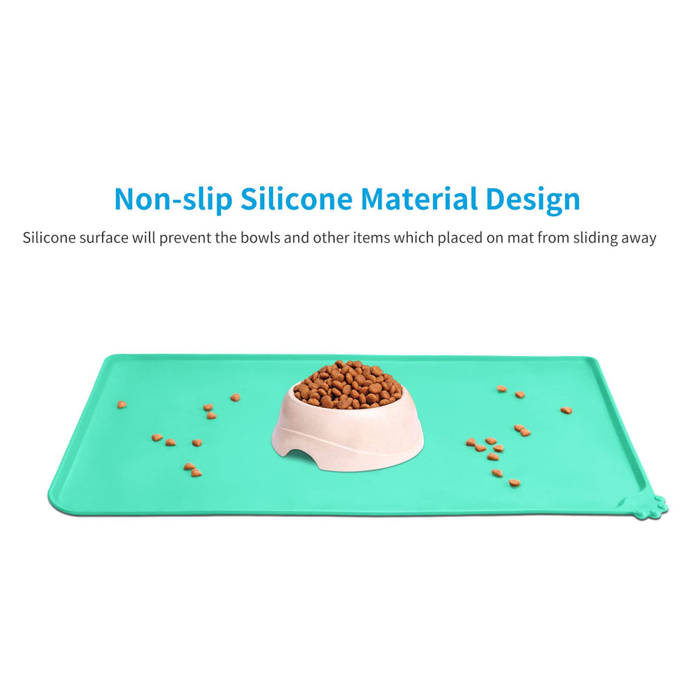 AUDWUD silicone feeding mat anti-slip surface prevents spills during pets meals