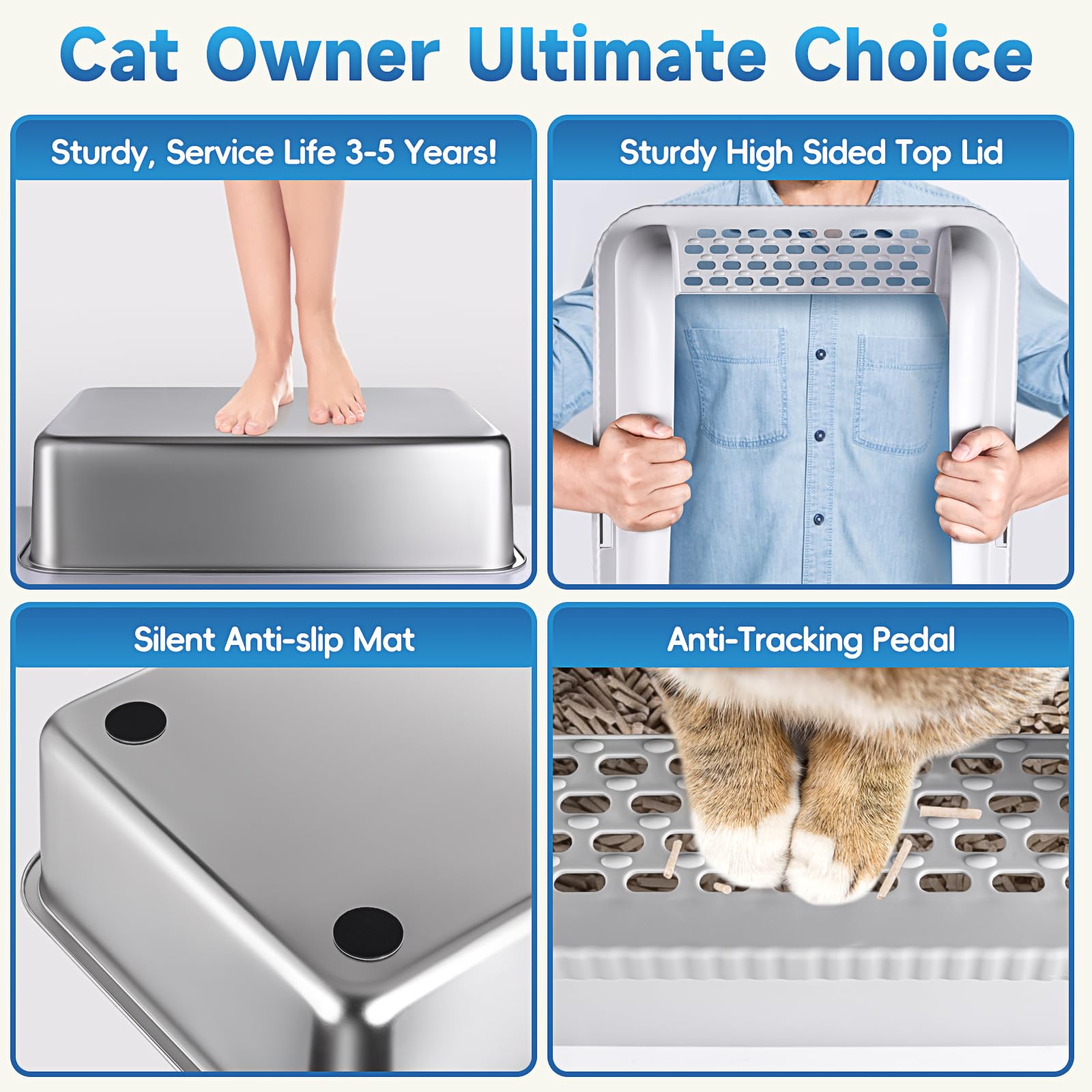 AUFYA anti-splash tray minimizes litter scatter during digging