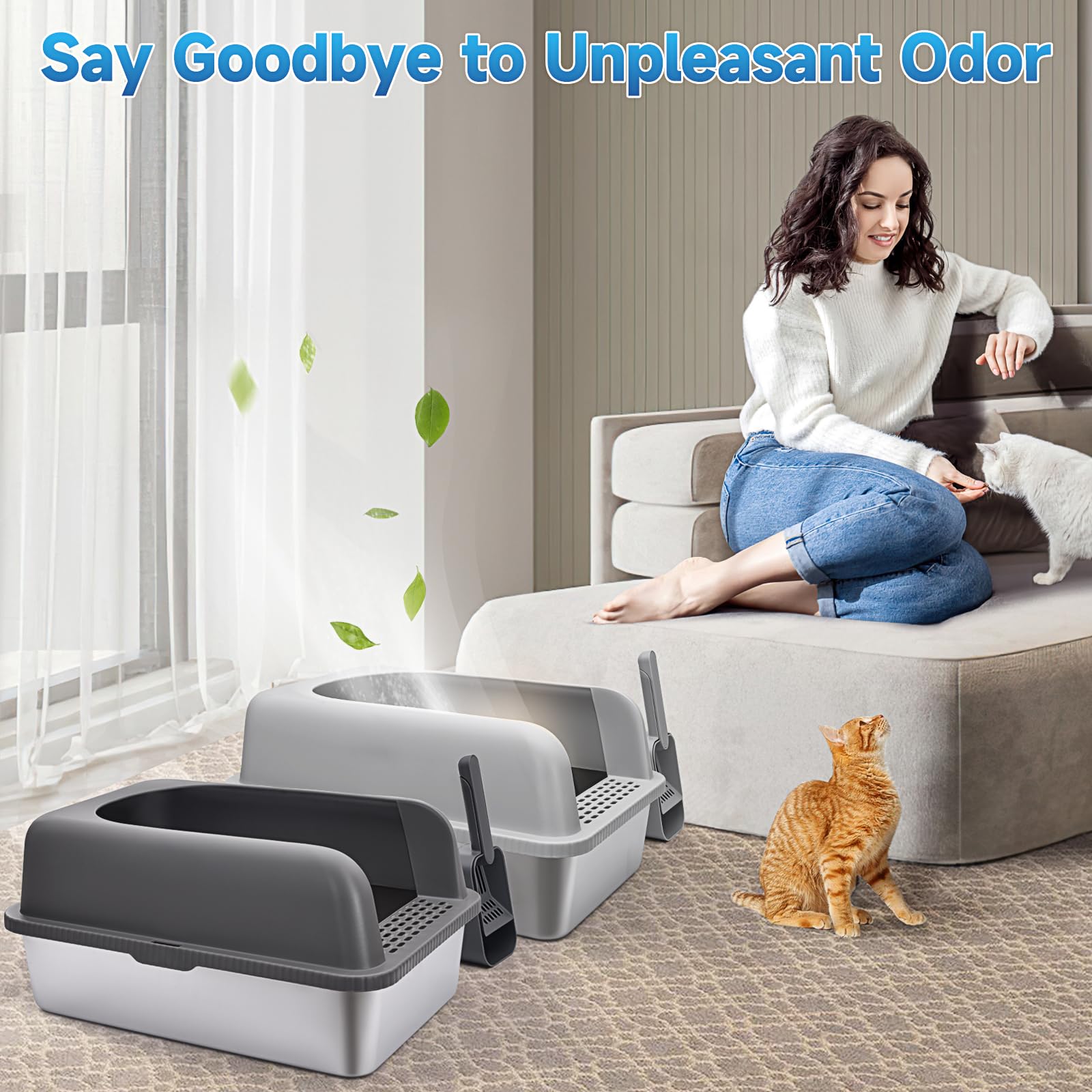 AUFYA included scoop with stand for organized litter maintenance