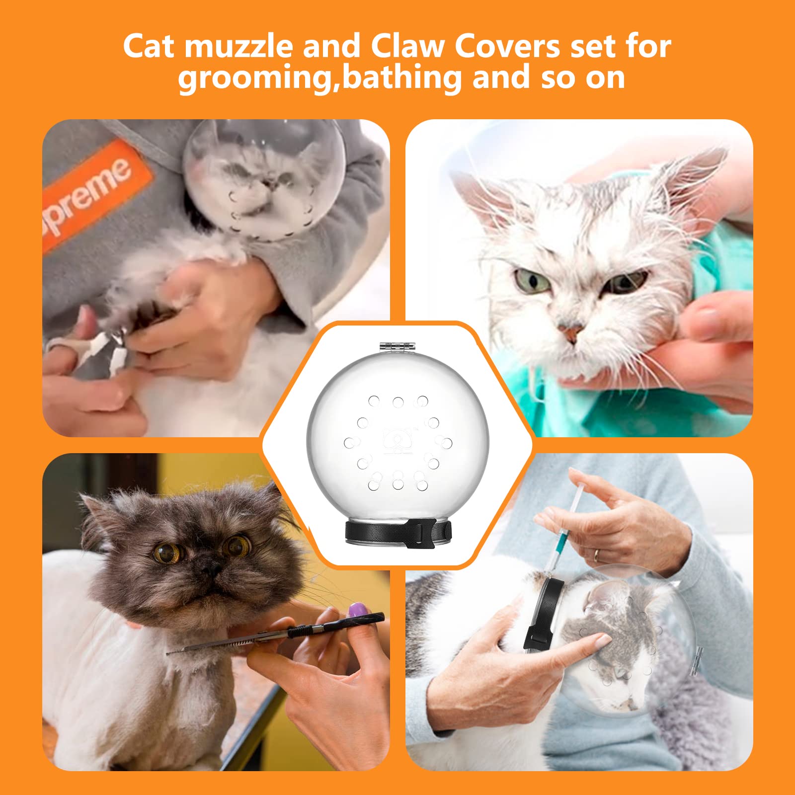 Augegel adjustable muzzle strap shown for easy, comfortable grooming fits.