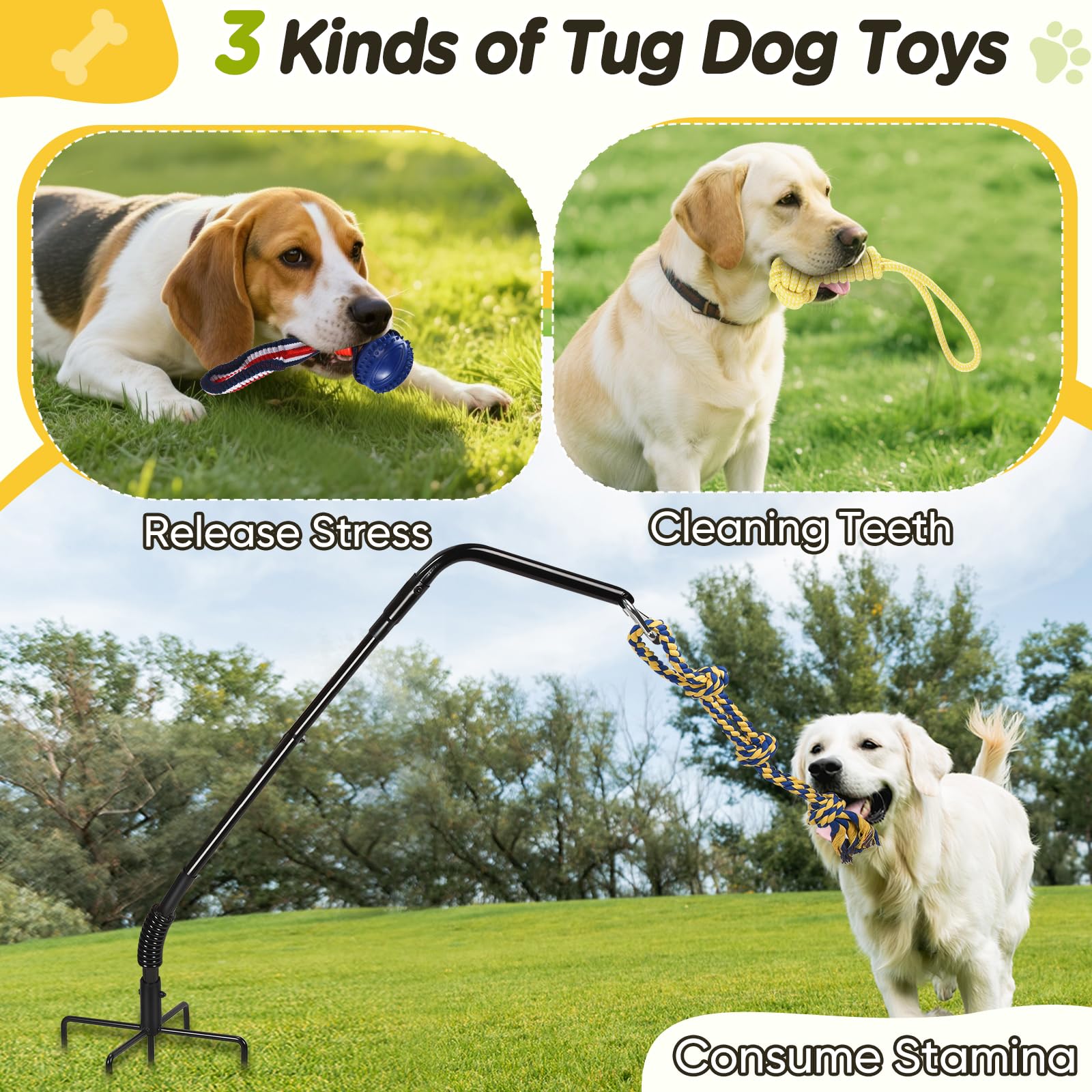 AugFir Tether ground nails provide stable grip during energetic play