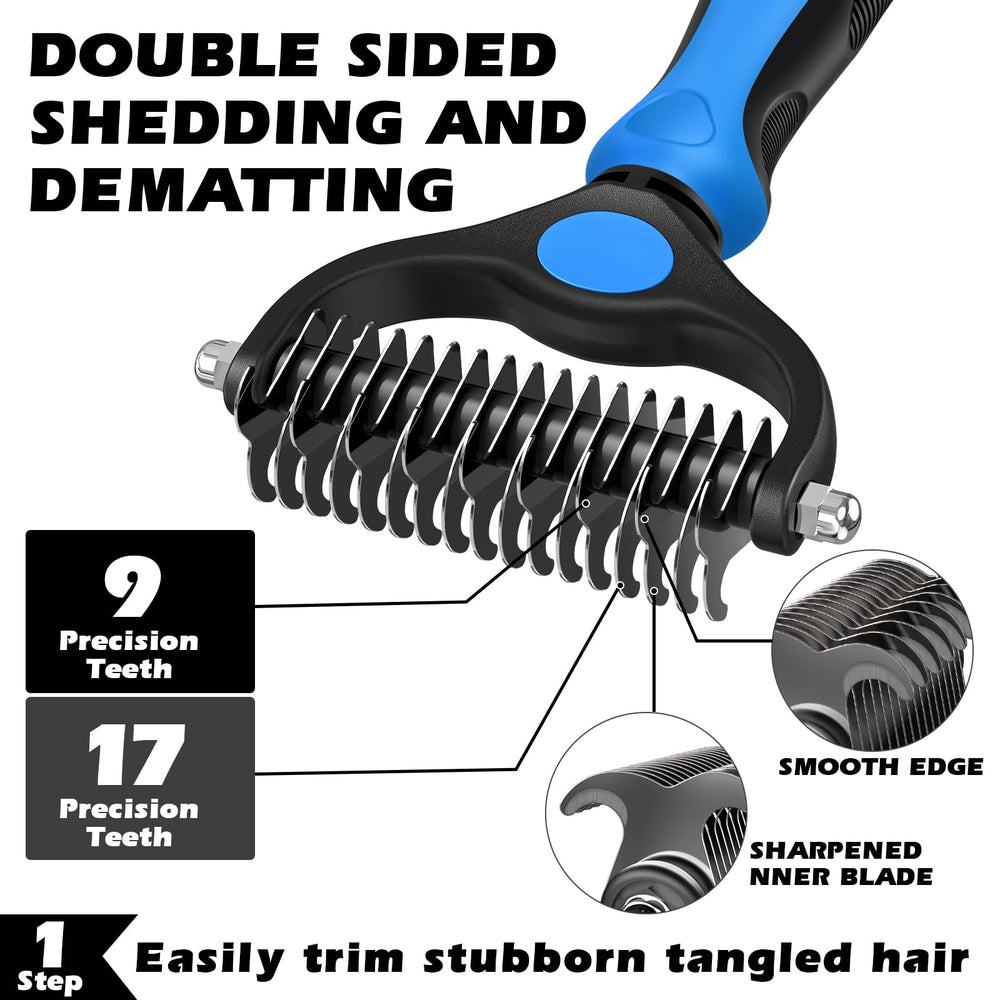 Augwind deshedding tools remove loose fur for a cleaner coat.