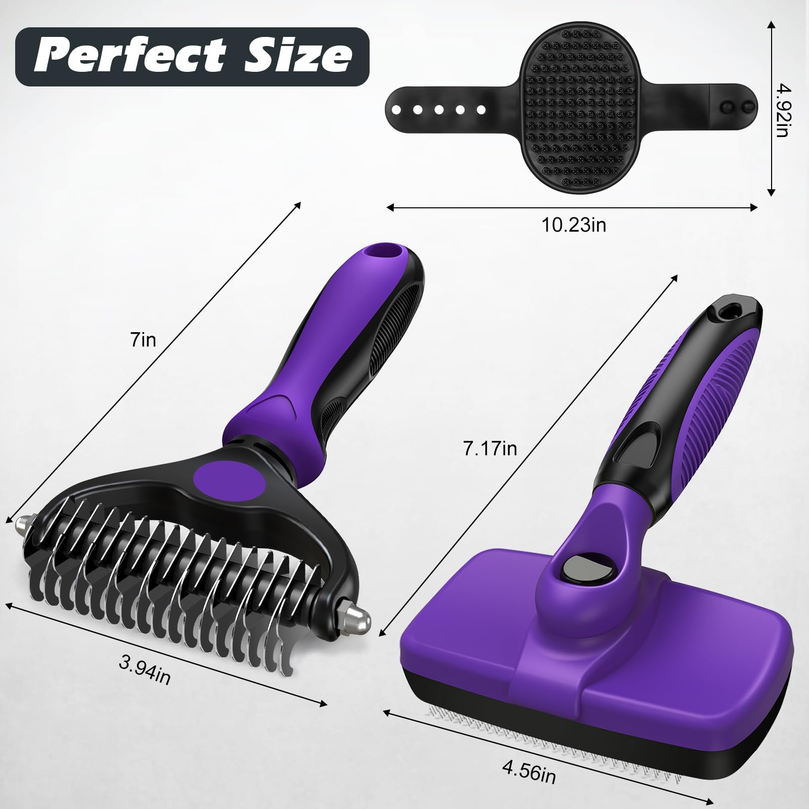 Augwind purple-black grooming set in action for dogs, cats, and horses