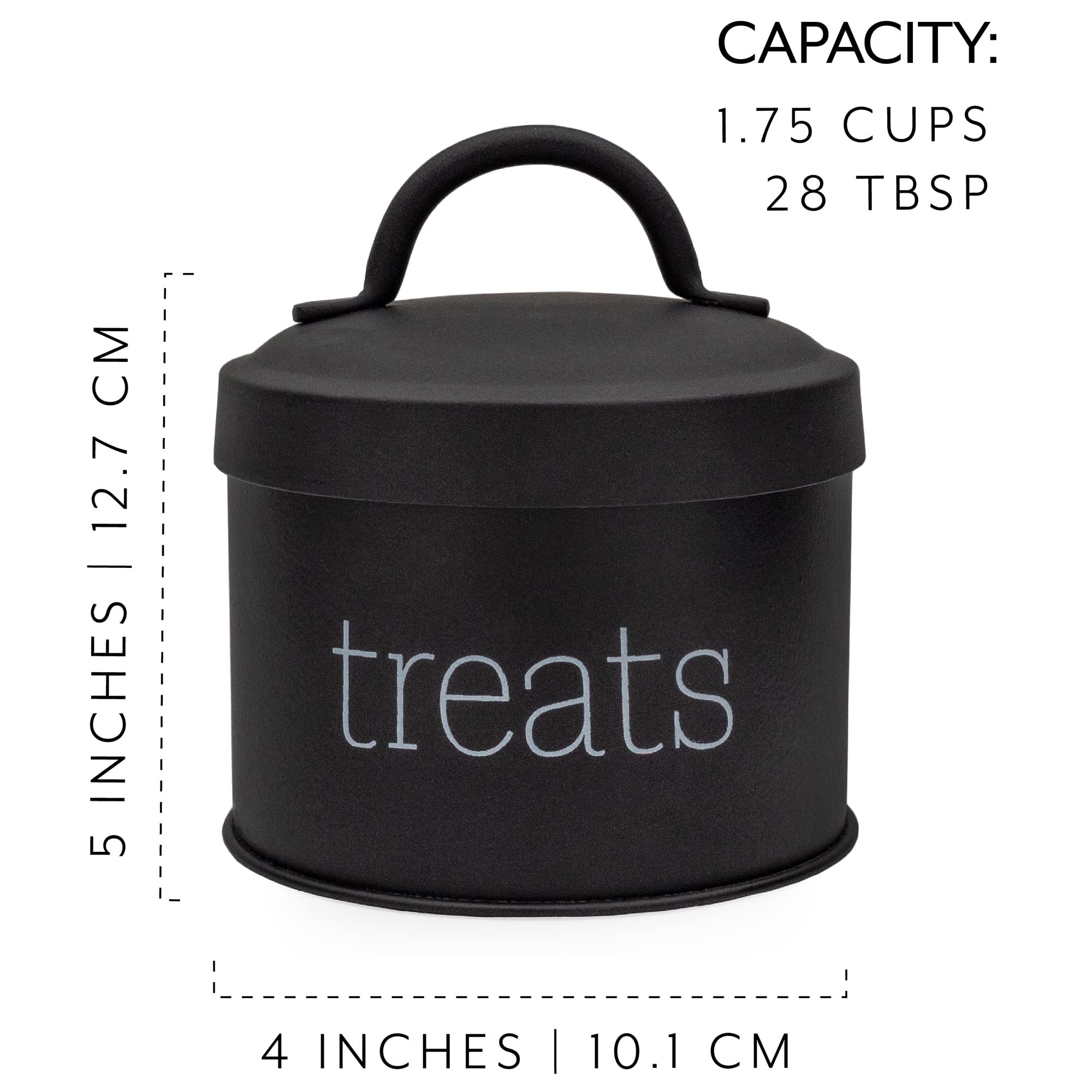 AuldHome Design enamel cat treat container black material notes galvanized iron with enamel coating