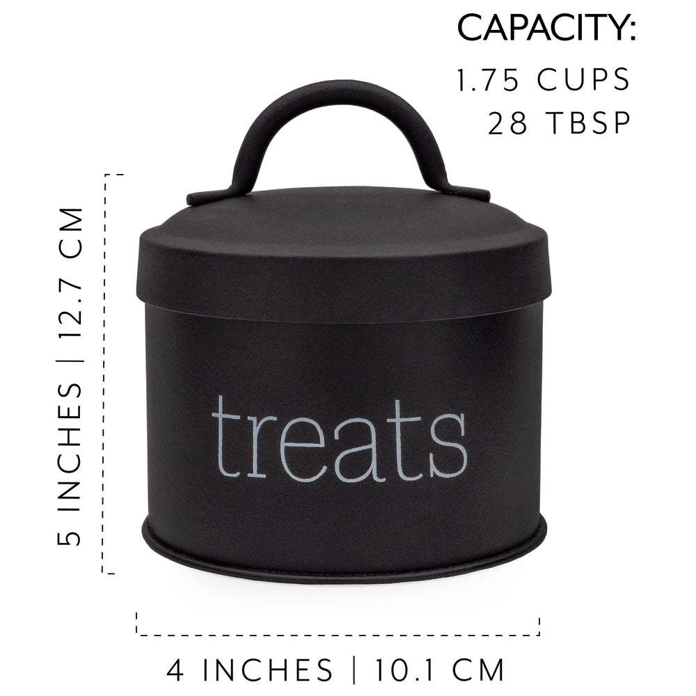 AuldHome Design enamel cat treat container black material notes galvanized iron with enamel coating