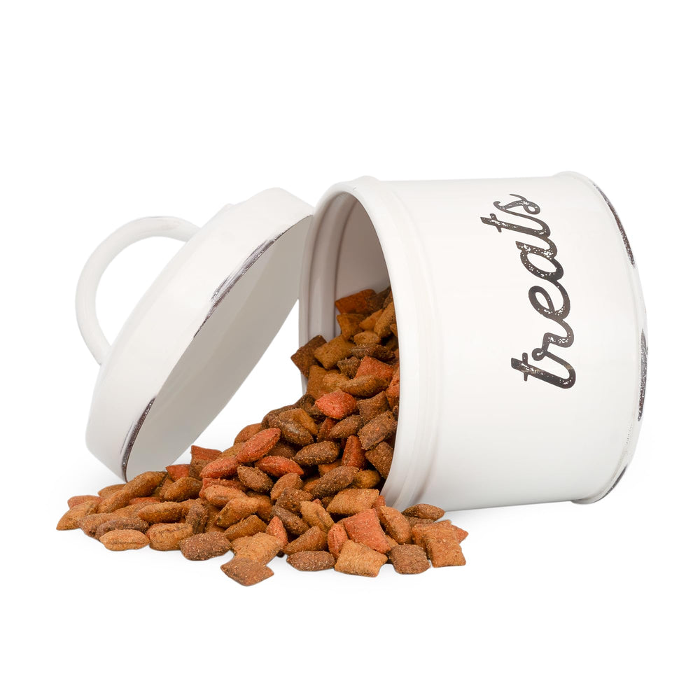 AuldHome white enamel with black print complements rustic and modern decor.