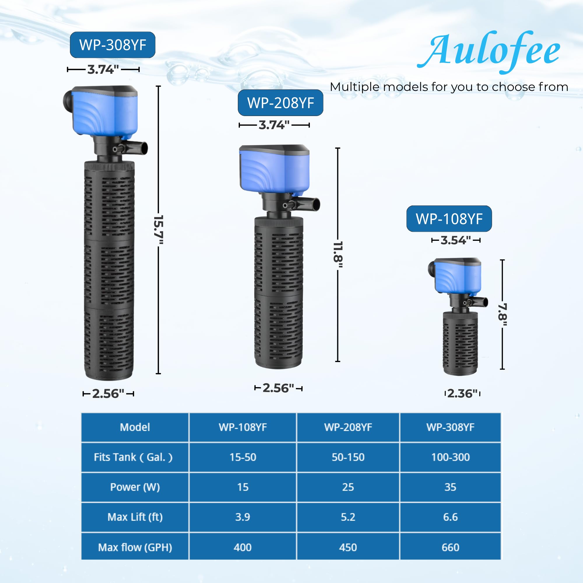 Aulofee turtle tank setup with filter shows suitable for freshwater, saltwater.