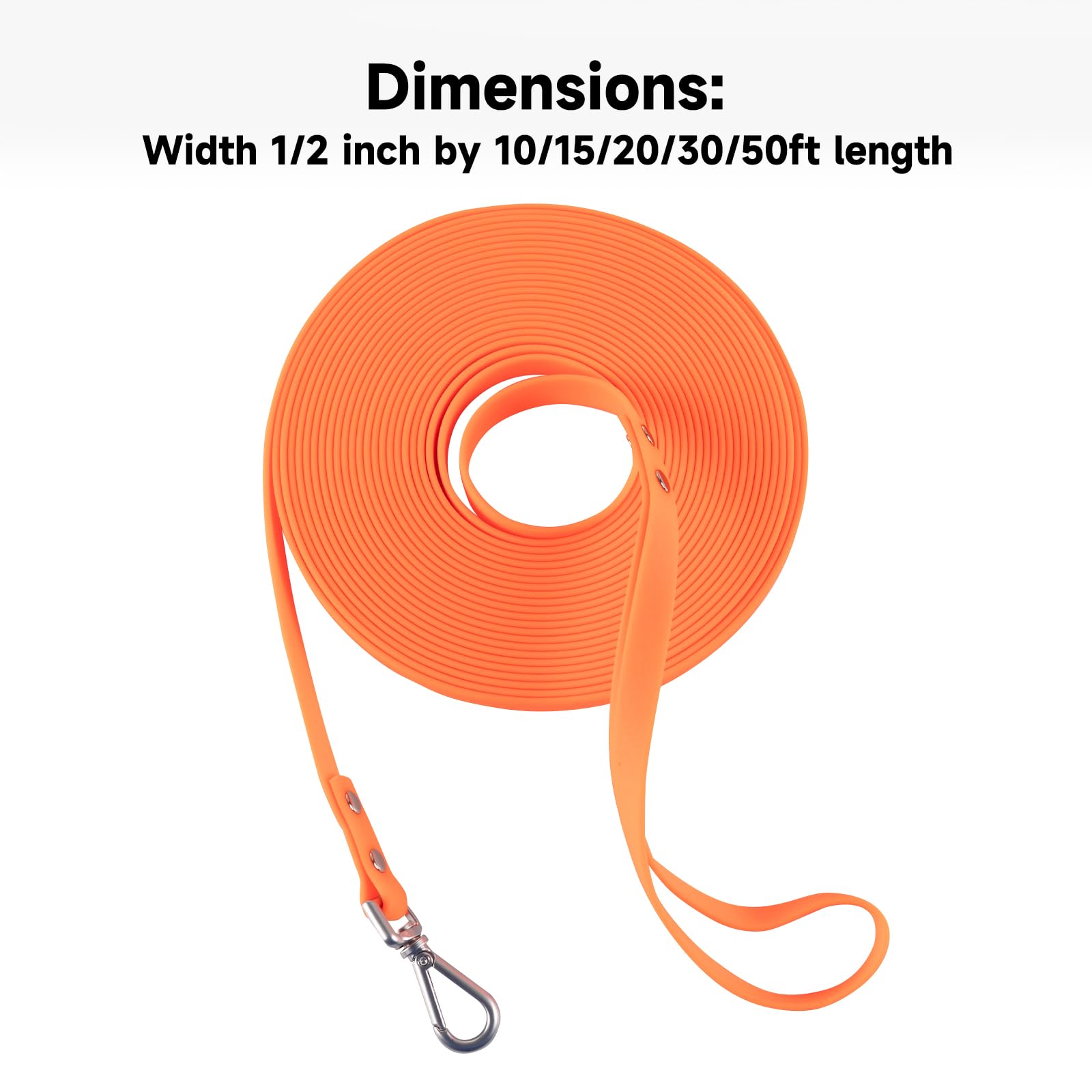 AUMAILI waterproof dog training long leash 50ft gives ample space for safe outdoor exploration