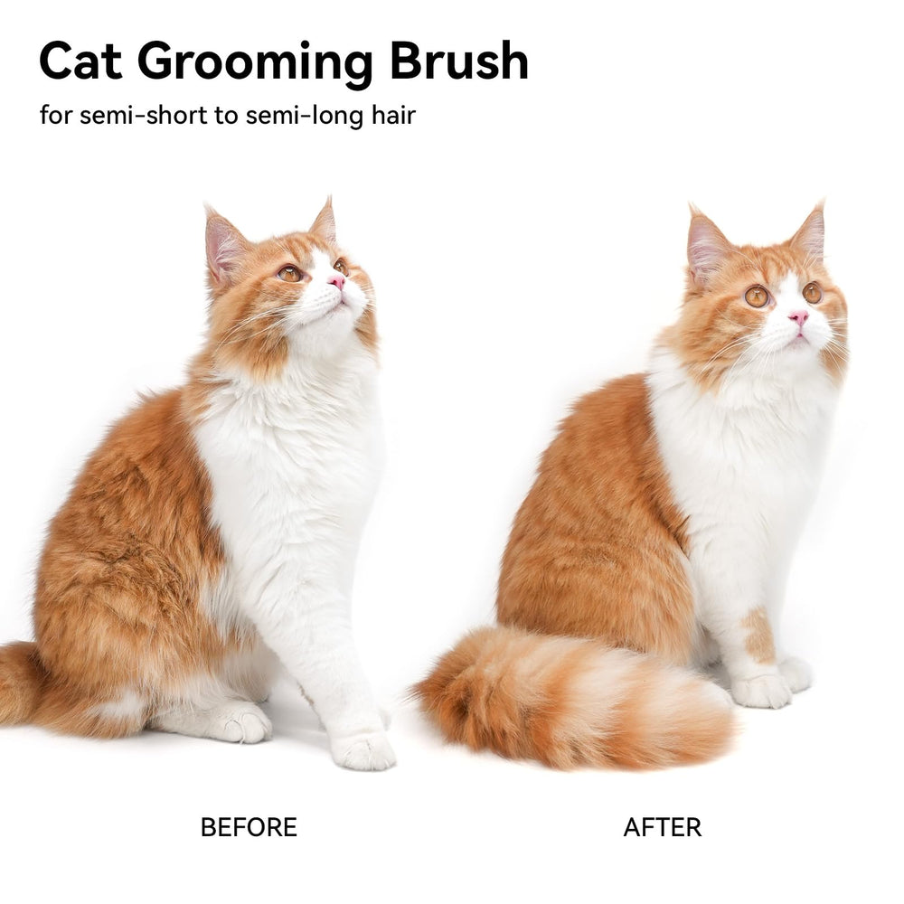 Aumuca cat brush ergonomic handle design supports comfortable grooming sessions.
