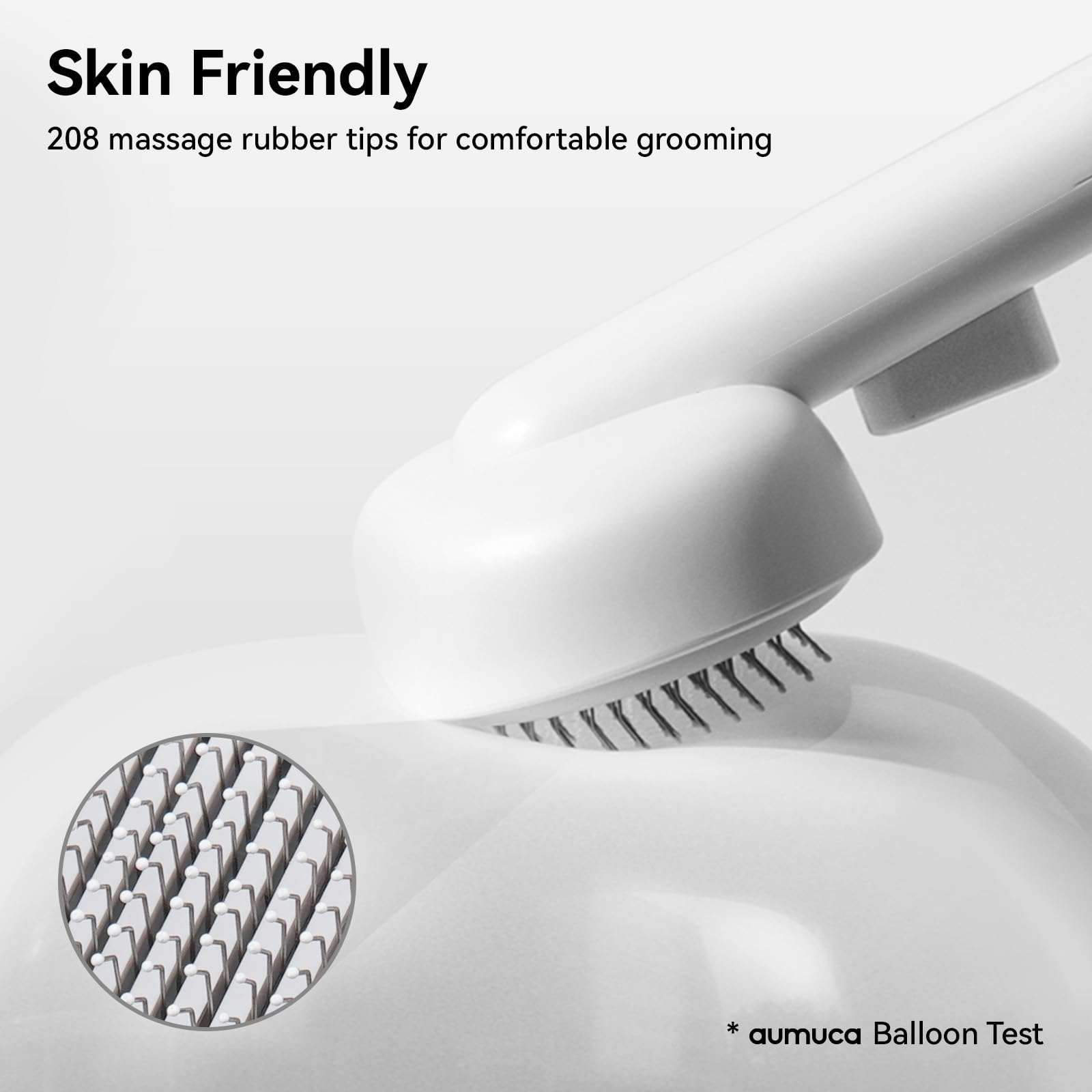 Aumuca cat brush one-click cleaning button facilitates effortless hair removal.