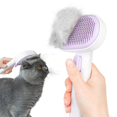 Aumuca cat-dog grooming brush closed view shows ergonomic handle for comfortable grooming