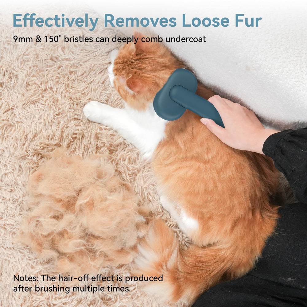 Aumuca self-cleaning brush featuring soft silicone loop for storage.