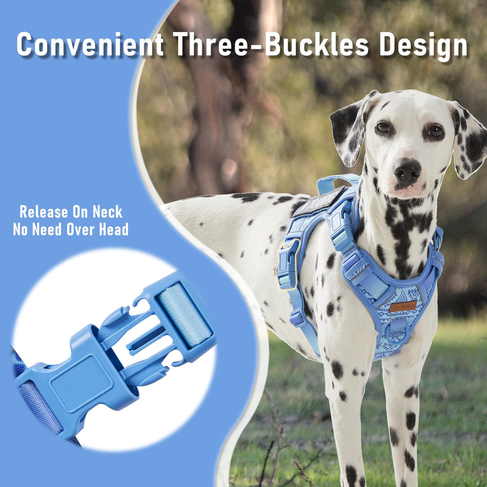 AUNZO dog vest harness back clip for versatile daily leash options.