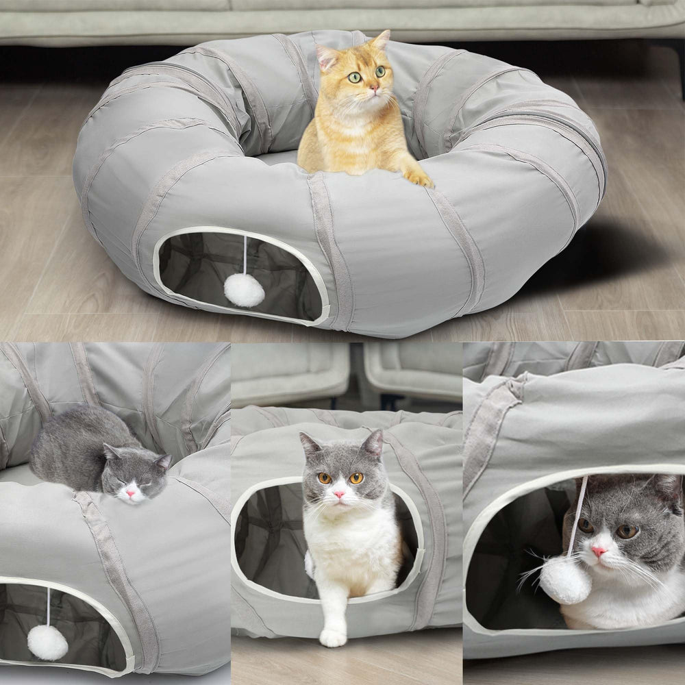 AUOON cat tunnel allows multiple shapes for creative play setups.