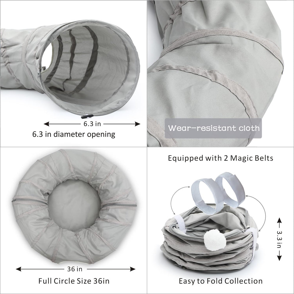 AUOON cat tunnel demonstrates circular shape versatility for varied feline fun.