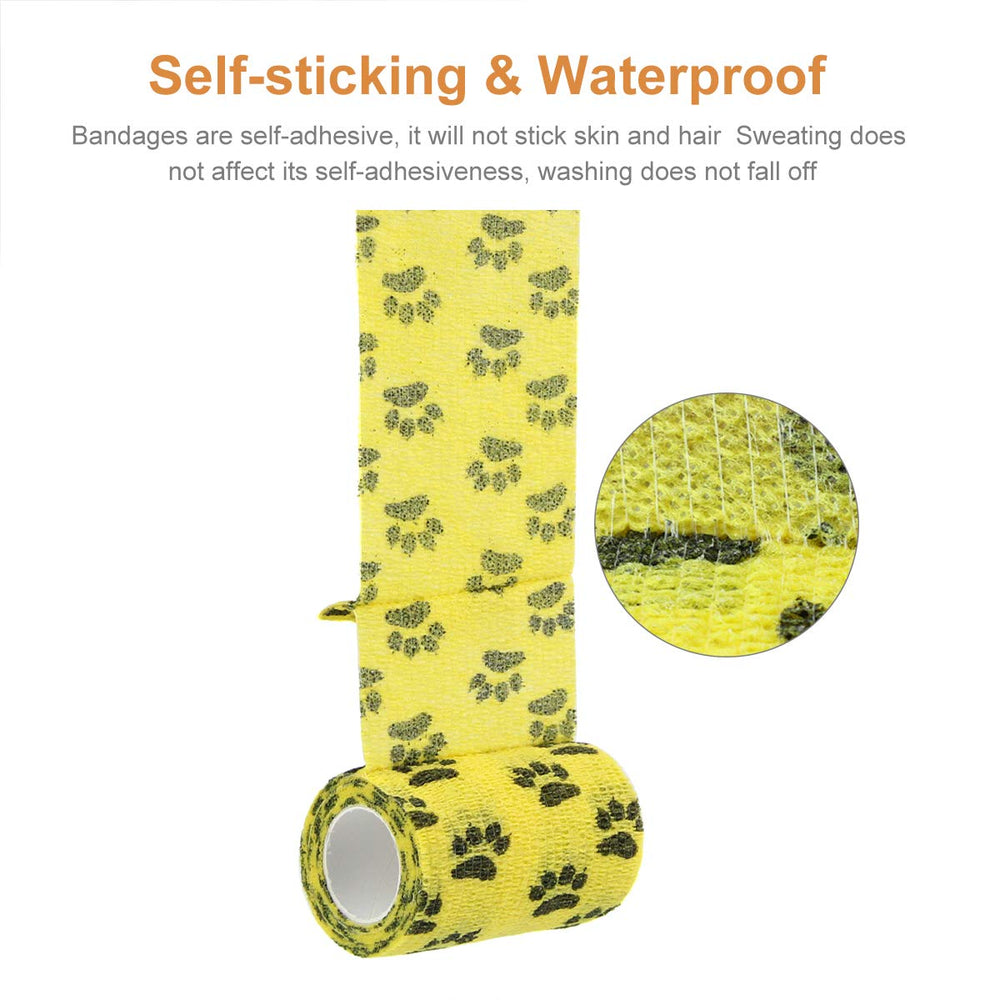 AUPCON Vet Wrap on a dog's paw demonstrates secure, self-adherent protection.